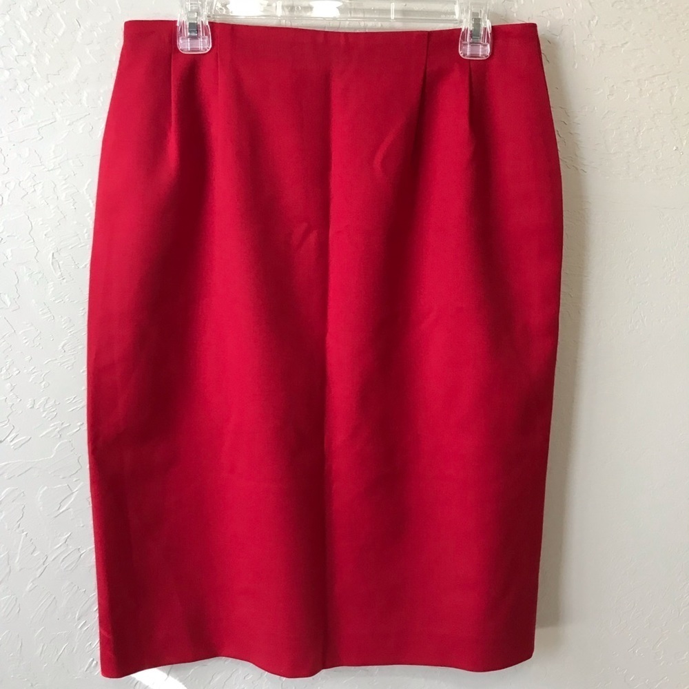 Pendleton Red 100% Virgin Wool Pencil Skirt